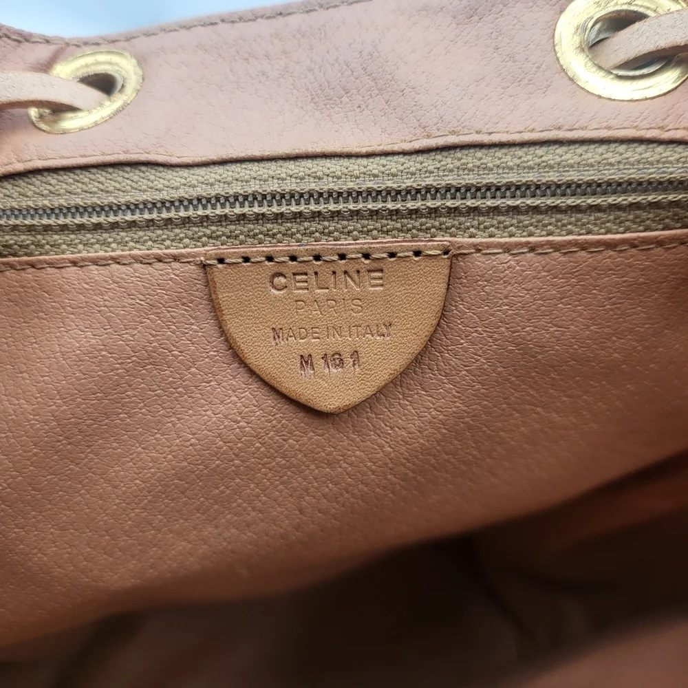 CELINE Macadam Rucksack Backpack Mini canvas leather..Authentic..